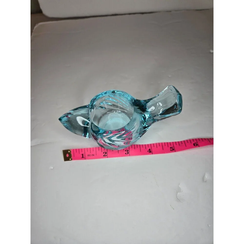 Art Glass Blown Blue Bird Votive/candle Holder Turquoise Spring Easter Decor